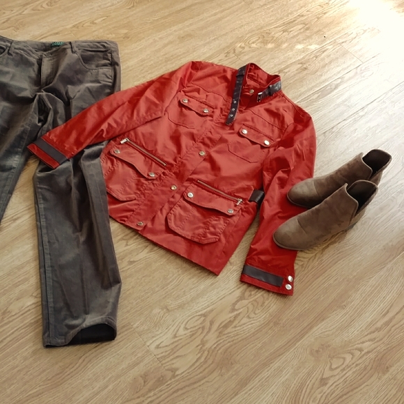 Calvin Klein Rain Coat - Jacket - Burnt Orange - Windbreaker - Medium - Picture 4 of 16